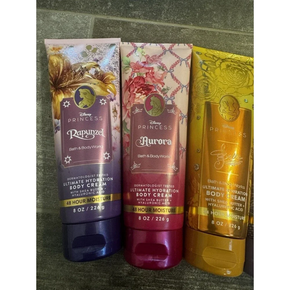 Bath and Body Works Disney Princess Lot of 5 Ultimate Body Cream 8 oz New